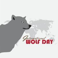 vector del día internacional del lobo. diseño simple y elegante