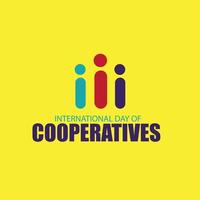 Vector greeting for International Cooperative Day. Simple and elegant design