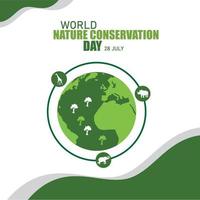 vector del día mundial de la conservación de la naturaleza. bueno para el día mundial de la conservación de la naturaleza. diseño simple y elegante