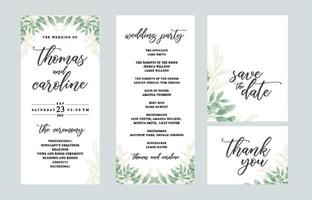 Wedding invitation set with eucalyptus leaves