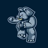 Kung Fu Elephant Illustration Design vector
