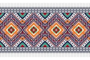 diseño geométrico abstracto étnico sin costuras. alfombra de tela azteca adornos de mandala decoraciones textiles papel tapiz. tribal boho motivo nativo pavo tradicional bordado vector fondo