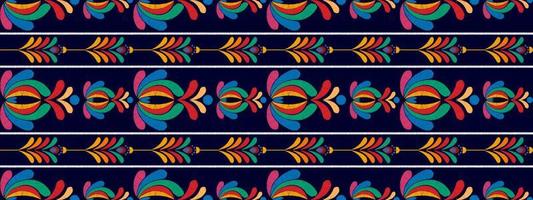 ikat floral étnico diseño de patrón textil sin costuras. alfombra de tela azteca adornos de mandala decoraciones textiles papel tapiz. fondo de vector de bordado tradicional con motivo de flor nativa boho tribal