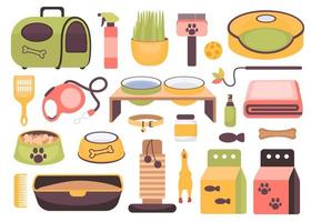 set of items for pets vector