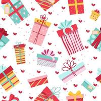 Vector pattern of various gift boxes. flat design.