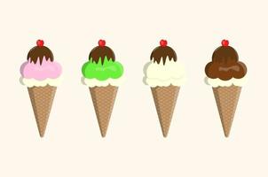 ice cream cone ice cream favour vector