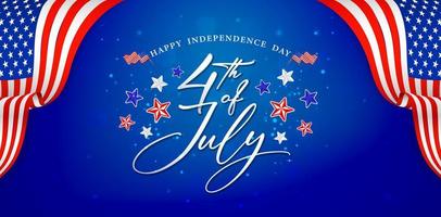 4th of july independence day flags and stars background for website header, corporate sign business, social media posts, advertising agency, wallpaper, backdrops agency, landing page, advertisement vector