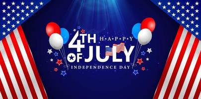 happy independence day 4th of july for website header, corporate sign business, social media posts, advertising agency, wallpaper, backdrops, landing page, advertisement, ads campaign marketing vector
