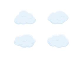 conjunto de vector de nube de dibujos animados de burbujas aislado sobre fondo blanco