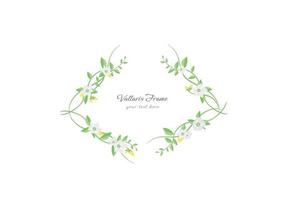 blooming bread flower with foliage frame background vector