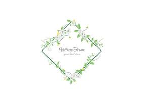 blooming Vallaris flower floral frame vector