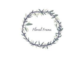 green foliage floral crown frame vector