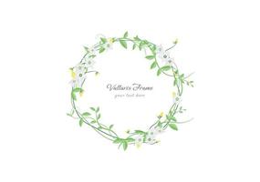 crown of spring vallaris bread flower floral frame vector