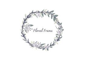 Hoya flower with green foliage floral crown frame vector