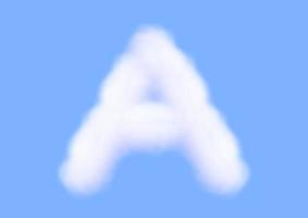 A alphabet font shape in cloud vector on blue sky background