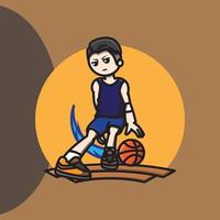 basketball player icon point guard dribble vector