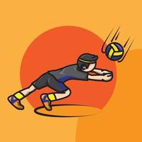 icono de jugador de voleibol libero haciendo recibir vector