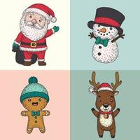 christmas cute character set collection vector