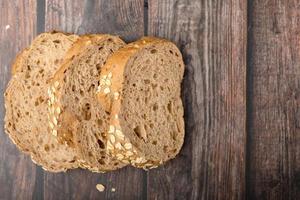 Corn breads sliced on the wooden photo