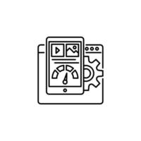 icono de línea seo de teléfono móvil. signo de estilo lineal para concepto móvil y diseño web. icono de vector de contorno. símbolo, ilustración de logotipo. gráfico vectorial