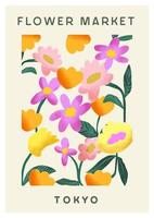 Flower Gouache Market Art Poster Art Print vector