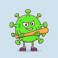 virus mascota dibujos animados vector icono ilustración objeto aislado