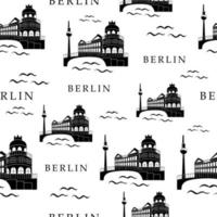 Berlin city, seamless pattern vector