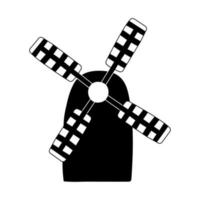 Mill, black illustration on white background vector