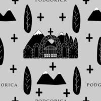 Podgorica city, seamless pattern vector