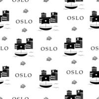 oslo, monocromo de patrones sin fisuras vector