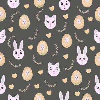 lindo patrón sin costuras de pascua vector