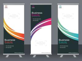 banner de negocios roll up set plantilla de banner standee. vector