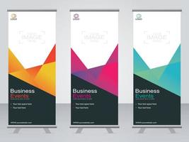 banner de negocios roll up set plantilla de banner standee. vector