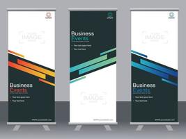 Business banner roll up set  standee banner template. vector