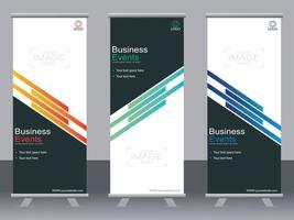 Business banner roll up set  standee banner template  Modern banner. vector