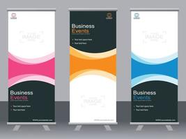 banner de negocios roll up set plantilla de banner standee. vector