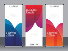 Business banner roll up set,standee banner template. vector