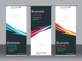 Business banner roll up set,standee banner template. vector