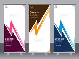 Business banner roll up set standee banner template. vector