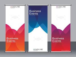 Business banner roll up set,standee banner template. vector