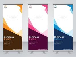 Business banner roll up set  standee banner template. vector