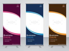 banner de negocios roll up set plantilla de banner standee. vector