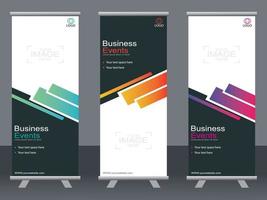 banner de negocios roll up set plantilla de banner standee. vector