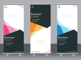 Business banner roll up set  standee banner template. vector