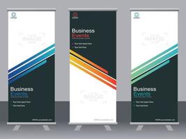 Business banner roll up set  standee banner template  Modern banner. vector