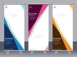 Business banner roll up set standee banner template. vector