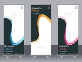 Business banner roll up set  standee banner template  Modern banner. vector