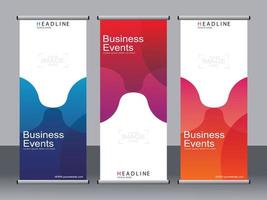 Business banner roll up set,standee banner template. vector