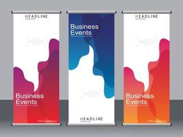 Business banner roll up set,standee banner template. vector