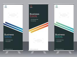 Business banner roll up set  standee banner template  Modern banner. vector